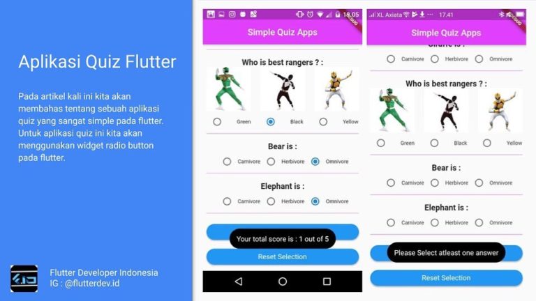 Aplikasi Quiz menggunakan Flutter