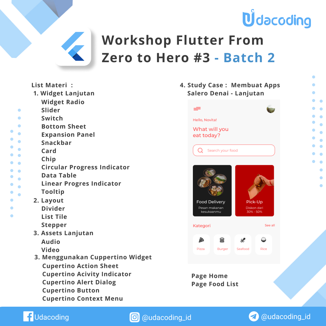 Workshop Jago Flutter From Zero to Hero – Batch 2 – UDACODING