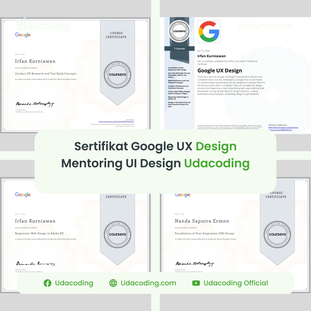 Mentoring UI UX Design & Sertifikasi Internasional UX Design – UDACODING